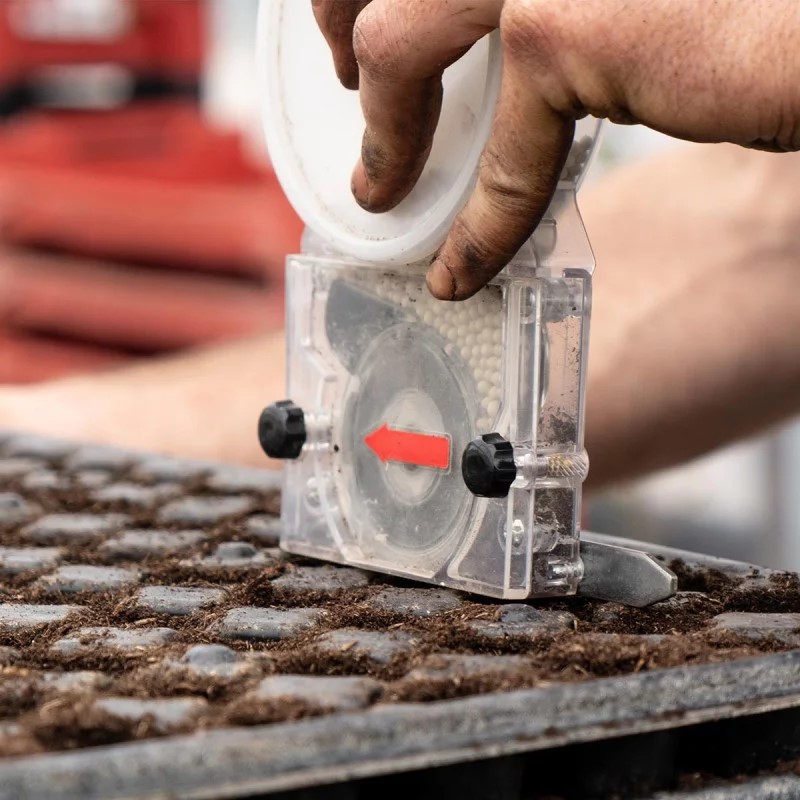 Semeador manual para tabuleiros de plantação em células Semeador manual para tabuleiros de plantação em células