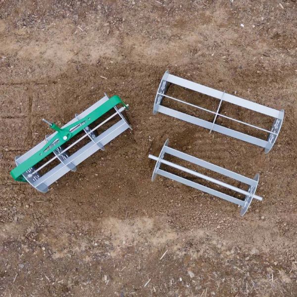 Kit com 3 rolos marcadores sistema Connecta Rolos metálicos cilíndricos sobre terra