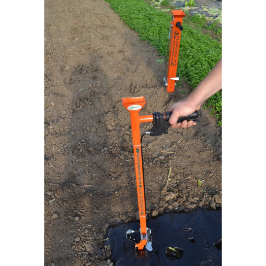 Plantador PL1- sementes grandes Ferramenta de planting laranja no solo com texto