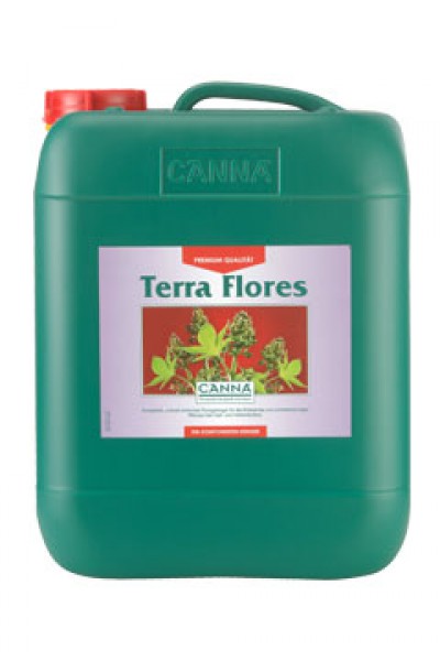 Terra Flores Contentor verde para líquido com rótulo 'Terra Flores' da marca CANNA