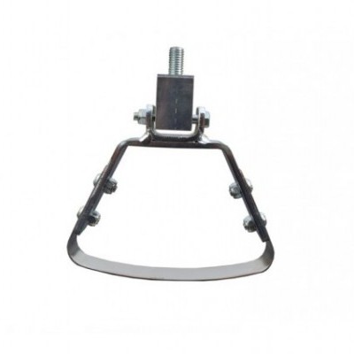 Estribo metálico preto triangular para bicicleta