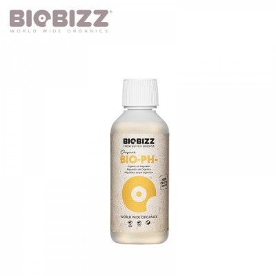 Frasco branco com rótulo bege e texto preto e laranja, produto BIO·PH da BIOBIZZ