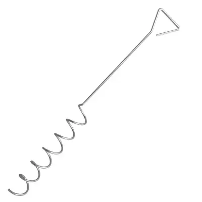 Espeto de metal espiral com pega triangular