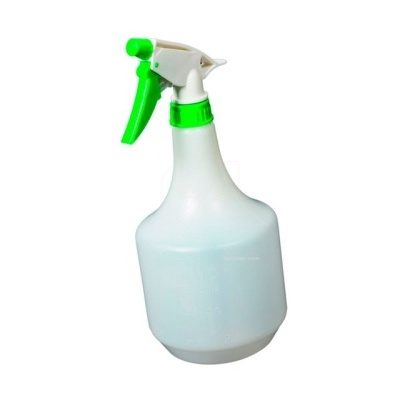frasco spray plástico branco com tampa verde