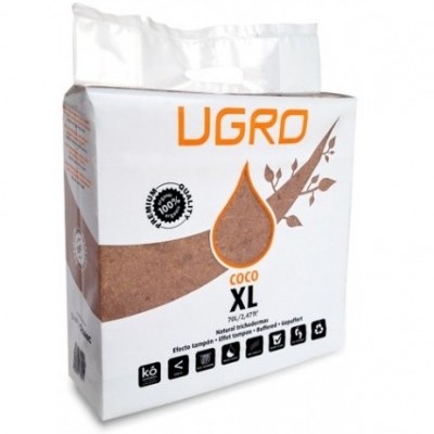 Embalagem branca de substrato UGRO Coco XL 70L com selo 100% natural