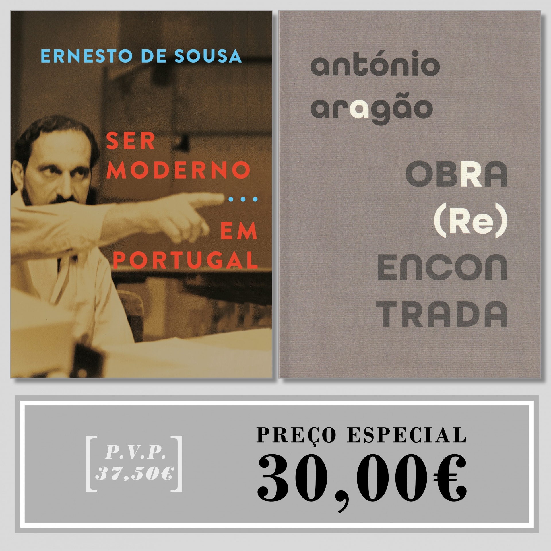 PAR #8 Duas capas de livros lado a lado com textos e uma etiqueta de preço especial
