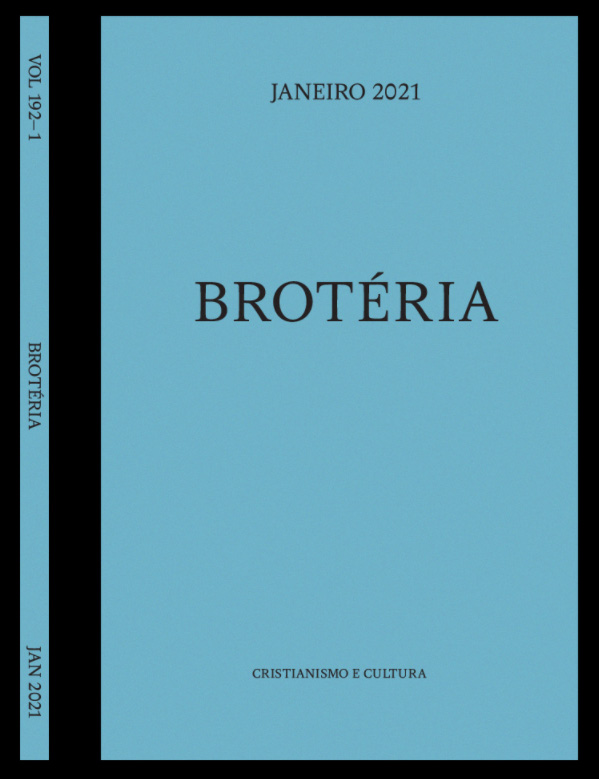 Capa azul clara de revista ou livro intitulado Broteria com texto preto