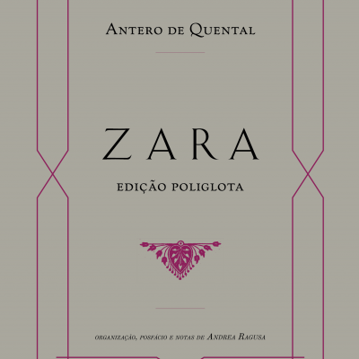 Capa de livro cinza claro com moldura vinho e texto preto