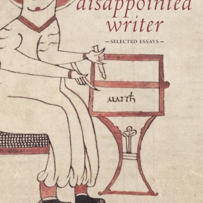 Capa de livro The Disappointed Writer com ilustração de figura sentada escrevendo