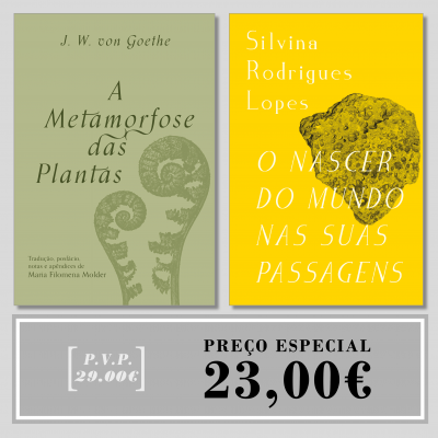 Duas capas de livros e faixa cinzenta com preço especial 23,00€