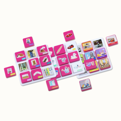 Colorful educational flashcards showing pictures and words related to home and environment