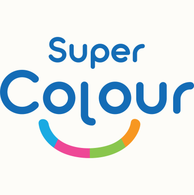 Super Colour logo with colorful smile design