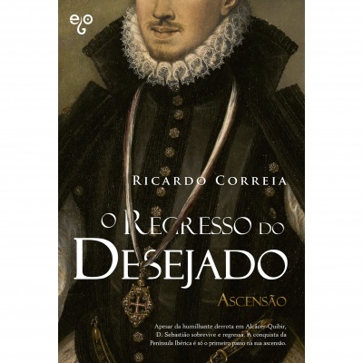 Capa de livro com retrato de homem em roupa preta antiga e colarinho rendado branco
