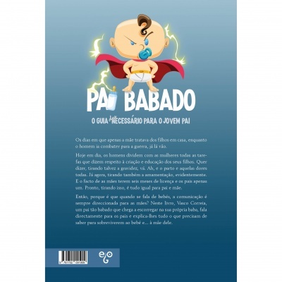 Capa de livro com ilustração de bebé super-herói e texto em português