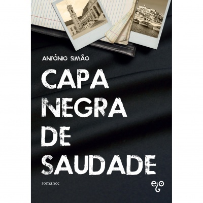 Capa do livro 'Capa Negra de Saudade' com fotos antigas e caderno