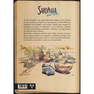 Capa de livro com ilustração de barcos de pesca coloridos e texto em português