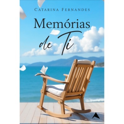 Livro Memórias de Ti, cadeira de baloiço de madeira junto ao mar
