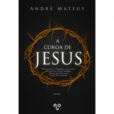 Capa de livro A Coroa de Jesus com coroa de espinhos dourada sobre fundo preto
