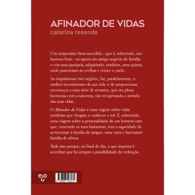 Capa de livro vermelha com título e texto descritivo em português