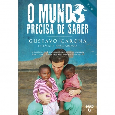 Capa de livro 'O MUNDO PRECISA DE SABER' com homem segurando duas crianças