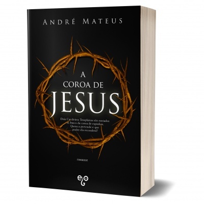 Livro 'A Coroa de Jesus' de capa preta com coroa de espinhos
