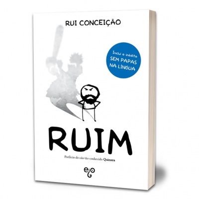 Livro RUIM de Rui Conceição com capa branca e ilustração