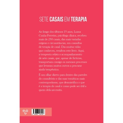 Capa traseira de livro com texto descritivo sobre terapia de casais e código de barras