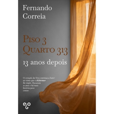Imagem com texto sobre fundo cinzento à esquerda e cortina laranja translúcida à direita