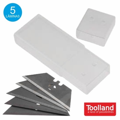 Conjunto de lâminas de corte com suporte branco e selo Toolland