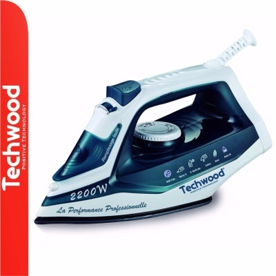 Ferro de engomar Techwood azul escuro e branco com ajuste de temperatura