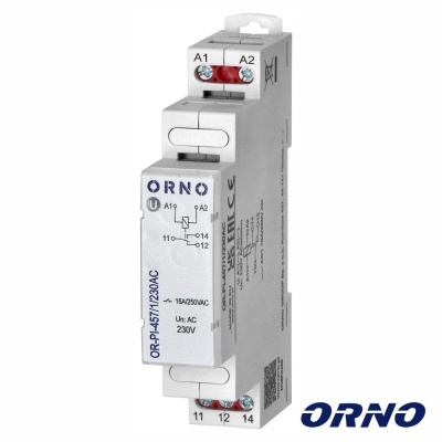 Disjuntor ORNO branco e azul com parafusos vermelhos e azuis