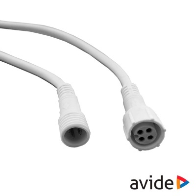 Cabo elétrico branco com conetores de quatro pinos