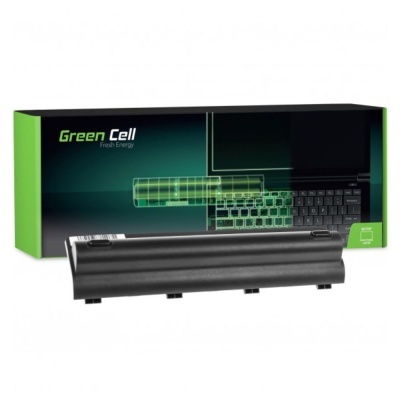 Bateria para portátil Green Cell preta com embalagem colorida verde e preta.