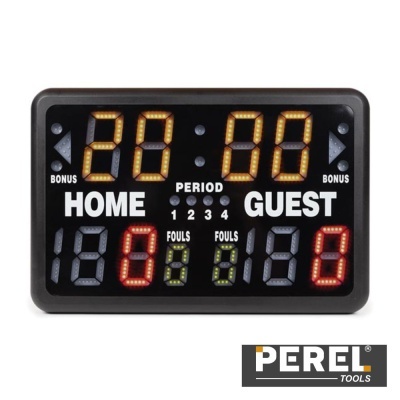 Placa eletrónica digital de pontuação para jogos com visor LED e logo PEREL TOOLS