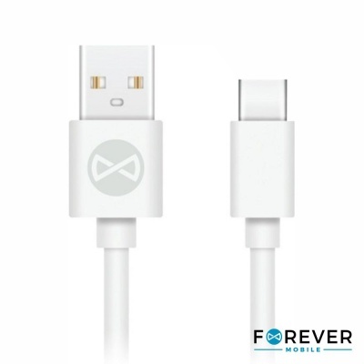 Cabo de dados USB branco com conector USB-A e USB-C
