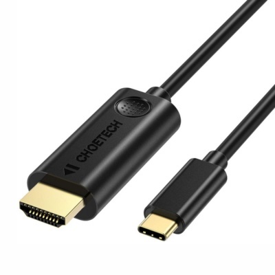 Cabo preto com conetores USB-C e HDMI, marca CHOETECH