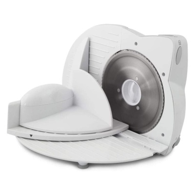 Fatiador elétrico branco com lâmina circular