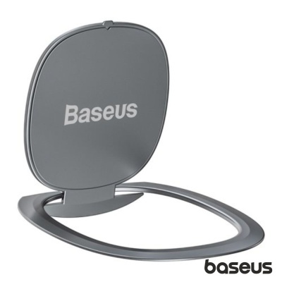 Anel suporte para smartphone Baseus cinzento com logo