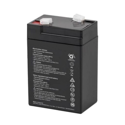 Bateria selada de chumbo-ácido recarregável preta com terminais coloridos