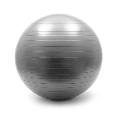 Bola de exercício cinzenta com linhas horizontais