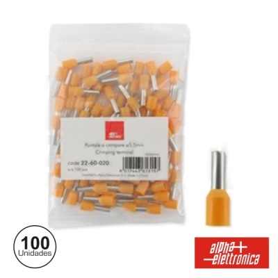 Pacote transparente com terminais de crimpagem laranja e metálicos Alpha Elettronica