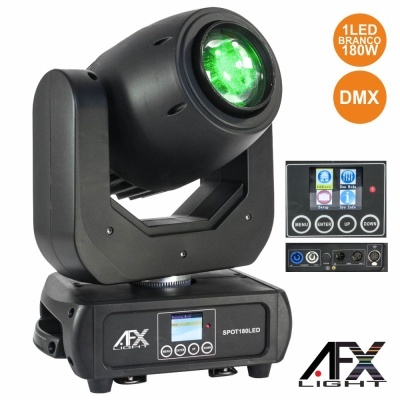 Foco de luz móvel preto AFX LIGHT com ecrã digital e botões