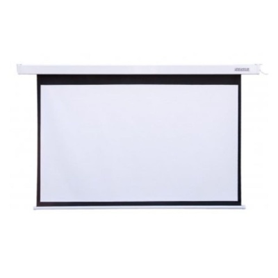 Ecrã para projeção retrátil branco com moldura preta