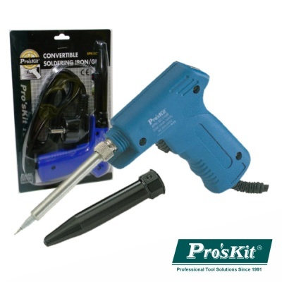 Ferro de soldar azul Pro'sKit com cabo e embalagem preta