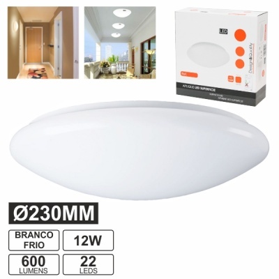 Luz de aplicação LED branca fria superfície com diâmetro 230mm e caixa do produto