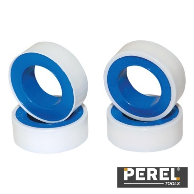 Rolos de fita isolante branca com interior azul, marca PEREL TOOLS