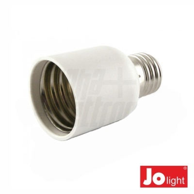 Adaptador de lâmpada branco com base metálica e logótipo Jo light