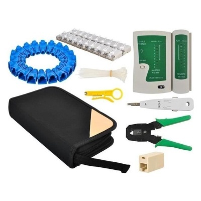 kit de ferramentas para cabos com testador e crimpador