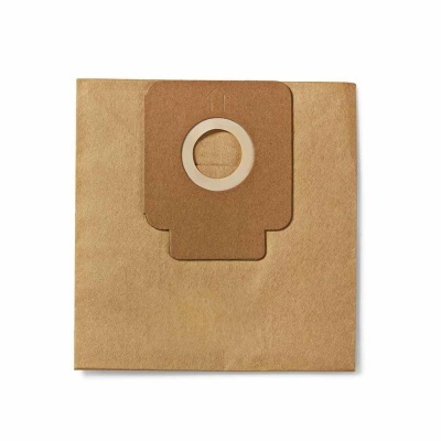 Saco para saco de aspirador de papel castanho claro com aba escura e anel branco