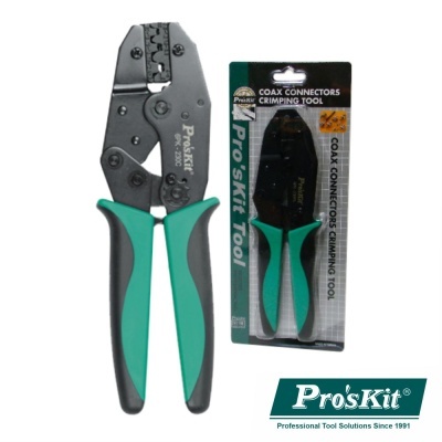 Alicates para crimpar conectores coaxiais Pro'sKit em embalagem